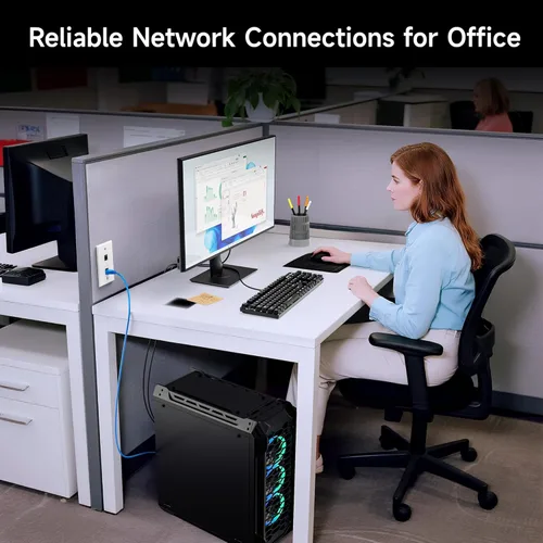 Vista 7 de [Con certificado UL] Paquete de 25 enchufes Keystone de presión Cable Matters Cat6 RJ45, Negro