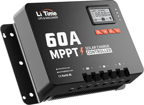 Vista 11 de LiTime 30 Amp MPPT 12V/24V/Auto CC de entrada controlador de carga solar, módulo Bluetooth incorporado, pantalla LCD con parámetros ajustables