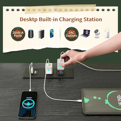 Vista 6 de Romorgniz Cómoda para dormitorio con 13 cajones de tela, cómoda negra con LED y 4 puertos de carga, cómoda de 47 pulgadas de alto con estantes