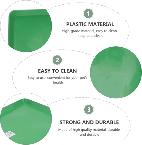 Vista 5 de ULTECHNOVO Sartén de repuesto para perros, jaula verde para accesorios para cajas de bandeja para orinal, hurón urinario, caca en S, jaulas