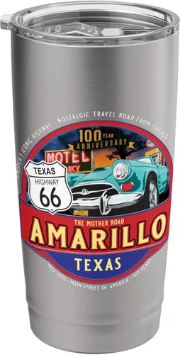 Vista 8 de 100 Years Amarillo Texas Iconic Highway 66 Souvenir Stainless Steel Insulated Tumbler