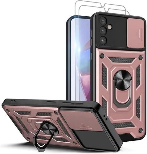 Vista 27 de Funda para teléfono Galaxy A06 4G: con protector de pantalla de 2 piezas, cubierta deslizante para cámara y soporte multiángulo para Samsung Galaxy