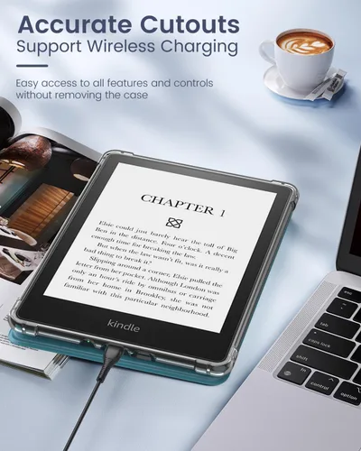 Vista 21 de MoKo Funda para Kindle Paperwhite de 6.8" (11ª generación 2021) y Kindle Paperwhite Signature Edition, cubierta trasera ultra transparente