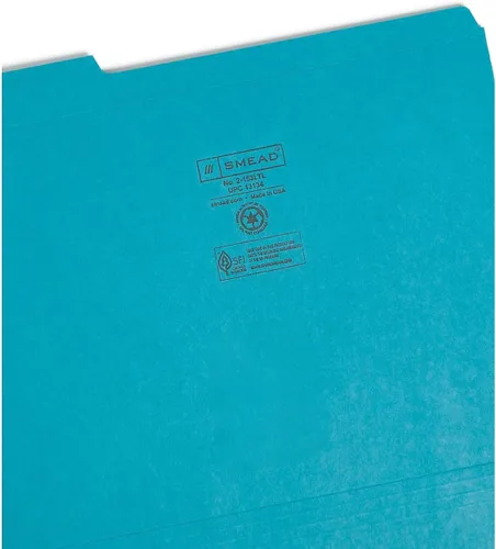 Vista 2 de SMD13134 SMEAD 13134 - Carpetas de archivos de color verde azulado con pestaña reforzada