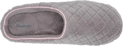 Vista 5 de Dearfoams - Pantuflas informales de felpa acolchada Leslie para mujeres - Azul