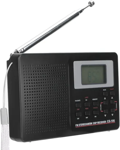 Radio portátil AM FM SW, mini FM AM SW MW receptor Vintage Pocket Radio, CS 106 Radio de banda completa con auriculares para regalos Familia