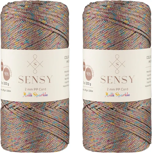 Vista 128 de Sensy Premium 2mm 229.5 metros de cuerda de poliéster 100% cordón de polipropileno Cordón de macramé 2mm Cordón para bolso de crochet Hilo