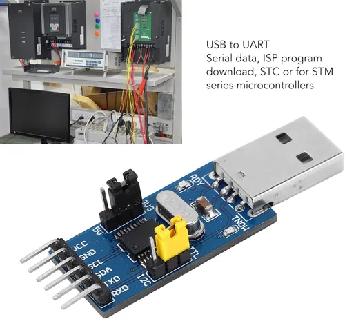 Vista 4 de Módulo adaptador de convertidor USB a UART, módulo convertidor USB a I2C Componentes electrónicos portátiles Cable de puente práctico
