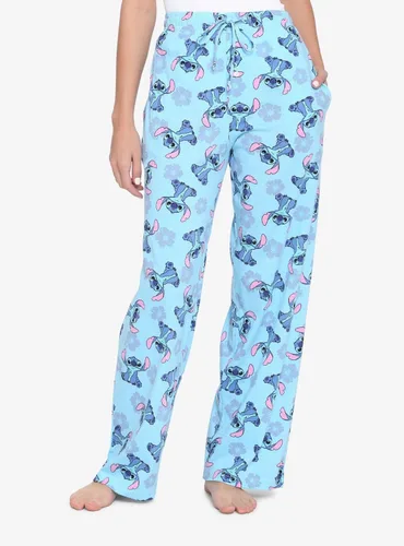 Vista 4 de Disney Pantalones de descanso para mujer Stitch AOP Pantalones de pijama azul