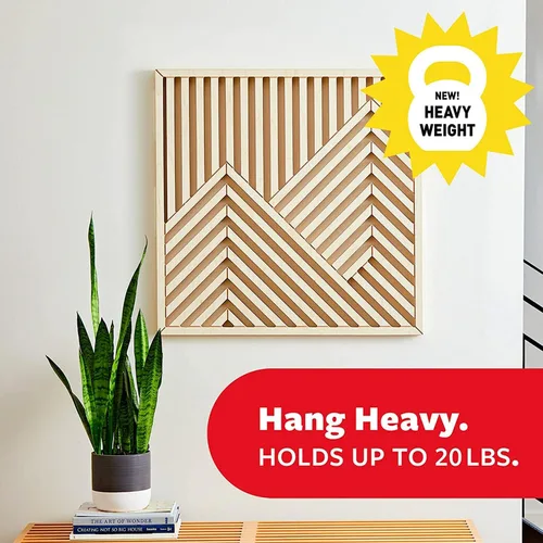 Vista 4 de Command Juego de tiras resistentes: decora tu pared con tiras para colgar cuadros de Command de 20 libras, tiras pesadas XL de 20 libras