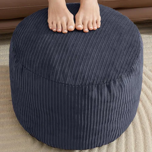Vista 27 de WSOFRLAC Puf Otomano Reposapiés con Espuma Otomana Pequeña para Sala de Estar Otomanas Puf de Pana 26x18 pulgadas Pufs de Piso Reposapiés para Silla
