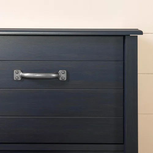 Vista 6 de South Shore Ulysses - Cabecero de estantería con puertas, matrimonial, arándanos Fall Oak