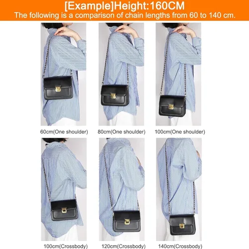 Vista 7 de uxcell Correa de cadena plana de hierro, cadenas de bolso de 35 pulgadas, accesorios para monedero, correas de cadena con cierres de palanca