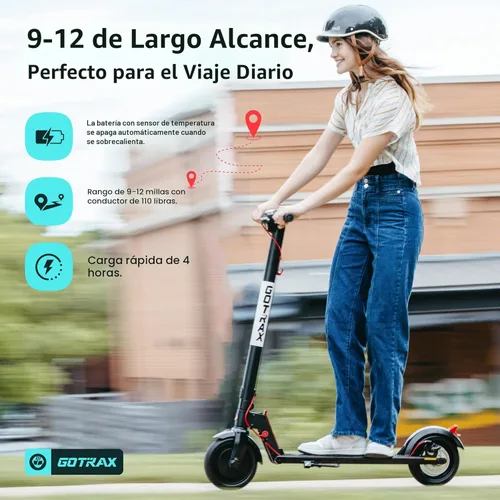 Vista 6 de Gotrax GXL V2 Electric Scooter for Adult, 8.5" Solid Tire Max 12 Mile 15.5Mph Speed Powered By 250W Motor, Foldable Commuting E Scooter for Adult