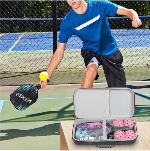 Vista 7 de RLSOCO Estuche para paletas de pickleball con capacidad para 2 raquetas y 4 bolas. Bolsa protectora dura para Selkirk Sport/Warping Point y todas