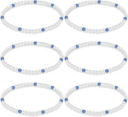 Vista 18 de Liliaafar 6 piezas de collar de cuentas de béisbol para adolescentes, collar de cuentas de arcilla con diamantes de imitación brillantes, regalos