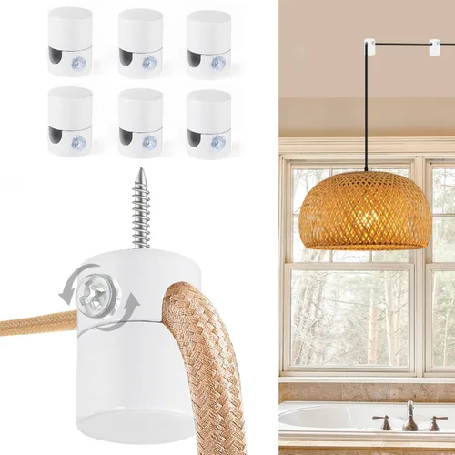 Vista 13 de Paquete de 6 ganchos de techo de aluminio resistentes para luces colgantes, ganchos para techo, gancho negro para lámpara súper carga, gancho