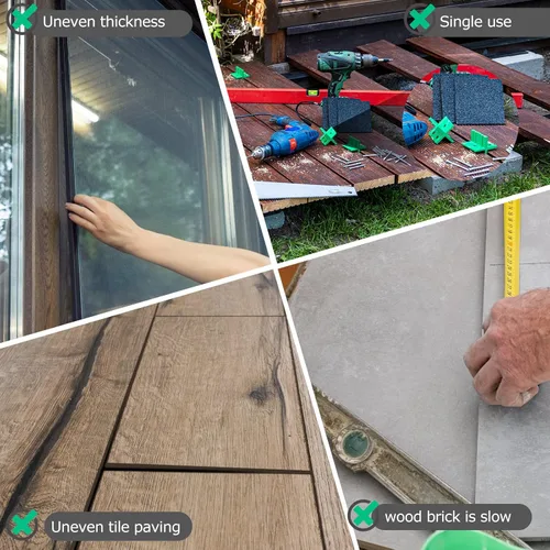 Vista 3 de Konohan 300 piezas de calzas planas de plástico estructurales para nivelación, 3/64, 5/64, 1/8, 5/32, 3/16, 1/4, verde, negro, blanco, gris, azul