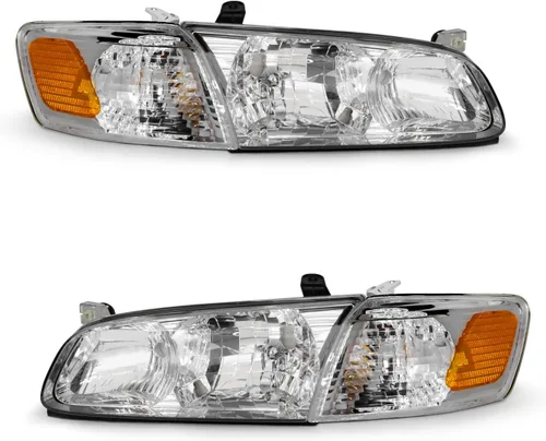 Vista 11 de Conjunto de faros delanteros para Toyota Camry 2007 2008 2009, carcasa cromada, reflector ámbar, lente transparente, repuesto izquierdo+derecho