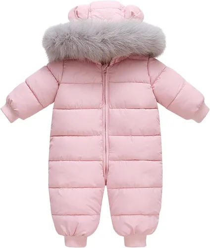 Enterizo unisex para recién nacido, traje de nieve, chaqueta con capucha de invierno