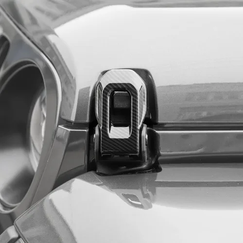 Vista 2 de RT-TCZ Cubierta de pestillo de capó, soportes exteriores de bloqueo de capó, accesorios de decoración de ABS para Jeep Wrangler JL JLU y Gladiator