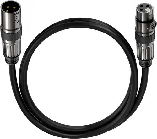 Caiord Cables de micrófono XLR, 1 paquete de 3 pies de cobre sin oxígeno de 3 pines macho a hembra cable de micrófono para altavoz, sistema PA,