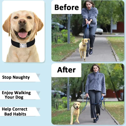 Vista 2 de Collar de entrenamiento para perros, collar ajustable para perros, collar de perro sin tirones para perros pequeños, medianos y grandes, con enlace