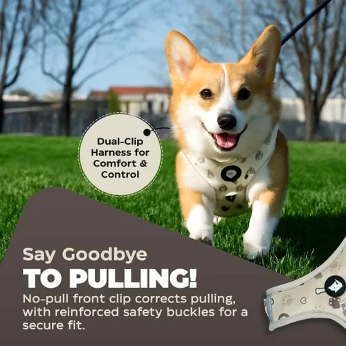 Vista 3 de Haminway Arnés sin tirones para perros medianos – Chaleco reflectante y transpirable con correas ajustables para el pecho y el cuello – Fácil