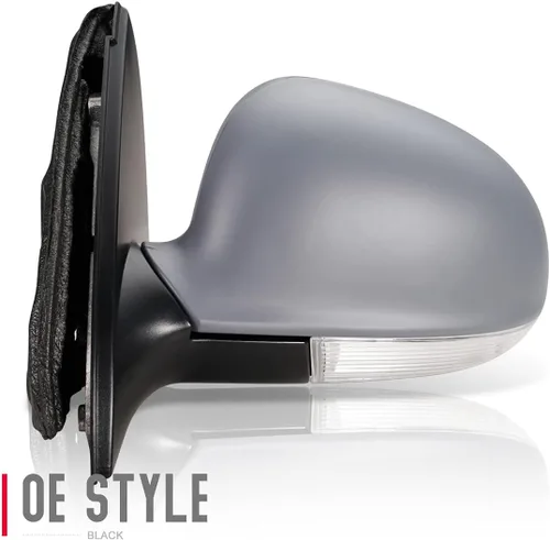 Vista 4 de DNA Motoring OEM-MR-VW1320122 - Espejo retrovisor calefactado con ajuste de potencia lateral izquierdo gris con señal de giro compatible con Jetta