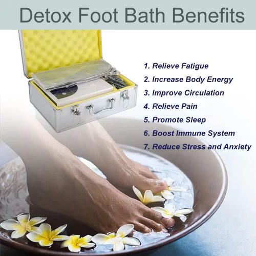 Vista 7 de iMeshbean® Ionic Ion Detox - Máquina de limpieza de baño de pies Aqua Spa + lavabo, forros de bañera, correa de muñeca, cinturón FIR, matriz y caja