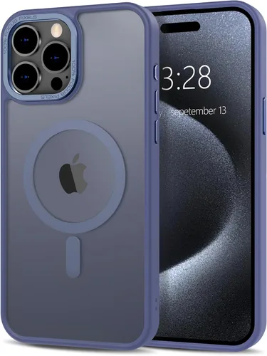 Vista 247 de Anuck - Funda magnética para iPhone 11 compatible con MagSafe, carcasa trasera mate translúcida dura, borde de TPU, delgada, resistente a impactos