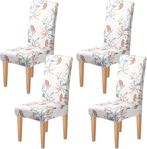 Vista 29 de Dioxide Fundas de Silla de Alto Estirar para Sillas de Comedor, Juego de Fundas de Silla de Comedor Lavables de 4, Fundas de Asiento de Silla