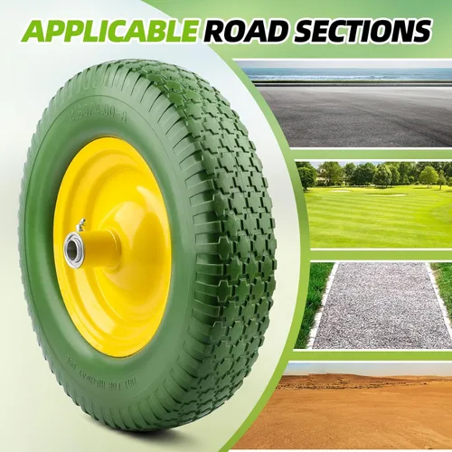 Vista 5 de Neumático para carretilla sin aire, sólido, sin aire, neumático de repuesto de ajuste universal, grado industrial, nunca plano, garantía de 10 años