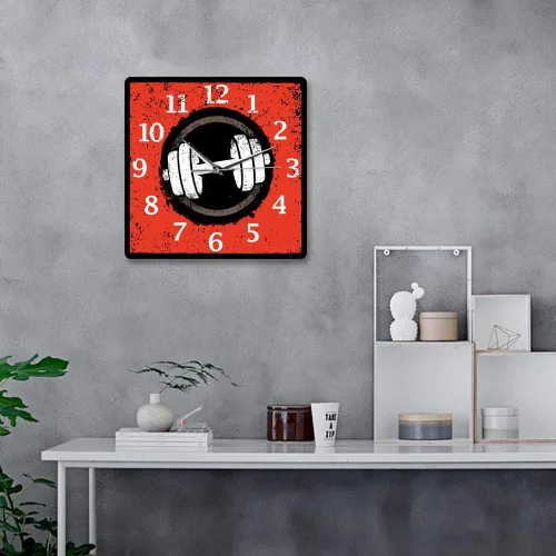 Vista 6 de Geek Alerts Reloj de pared con mancuernas para hacer ejercicio, estilo de vida saludable, sin tictac, acrílico, impreso, para colgar en la pared