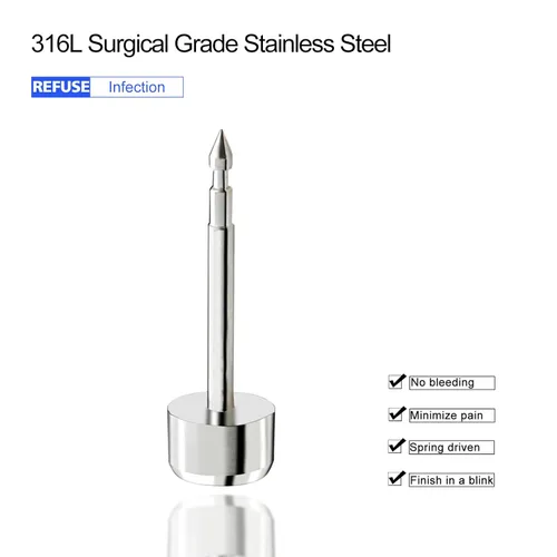 Vista 3 de Kit de pistola de perforación de oreja, herramienta profesional de perforación de nariz de oreja, piercing de aretes con aguja de perforación