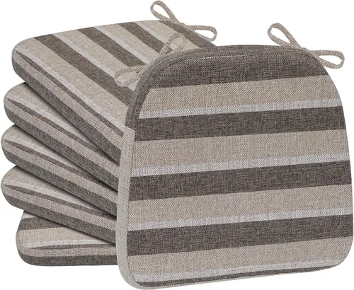 Vista 126 de AAAAAcessories Cojines para silla en forma de D, cojines para silla de comedor de 2" de espesor con lazos y removibles, funda lavable a máquina, 17
