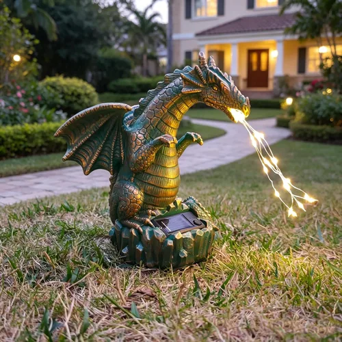 Vista 16 de JOYBEE - Estatuas de jardín de elefante con linterna solar para decoración al aire libre, figuras solares de elefante, decoraciones de luces