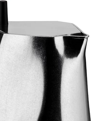 Vista 3 de Alessi MT18/6 "Ossidiana" - Cafetera de 6 tazas con mango de fundición de aluminio y perilla en resina termoplástica, color negro