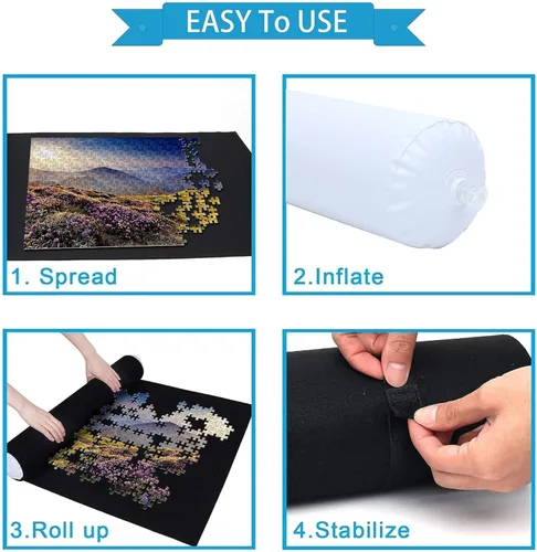 Vista 5 de Becko Puzzle Mat para rompecabezas de hasta 1500 piezas + bandejas de clasificación de rompecabezas