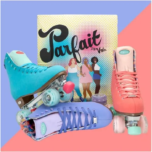 Vista 5 de VNLA Parfait - Patines de ruedas para mujer De moda, cómodos y perfectos para pies anchos Patines de cuatro ruedas de caña alta
