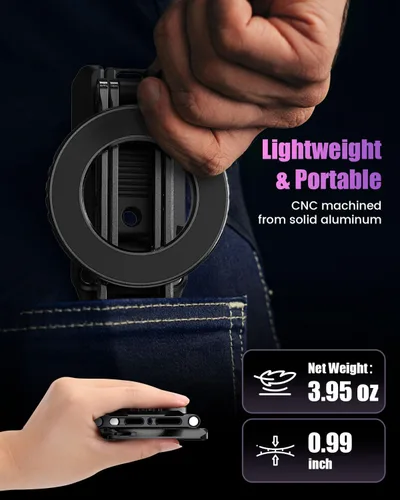 Vista 6 de CAMBOFOTO Arca-Swiss - Soporte magnético de aluminio para iPhone, soporte magnético fuerte para teléfono celular, compatible con iPhone 17, 16, 15