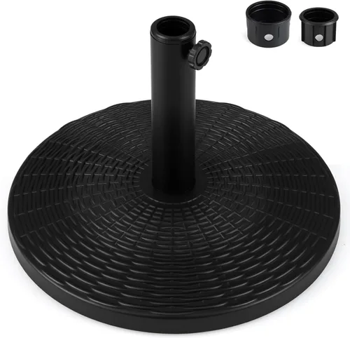 Vista 14 de Giantex Base de sombrilla para patio de 30 libras, soporte resistente al aire libre, soporte de paraguas de hierro fundido para jardín y playa