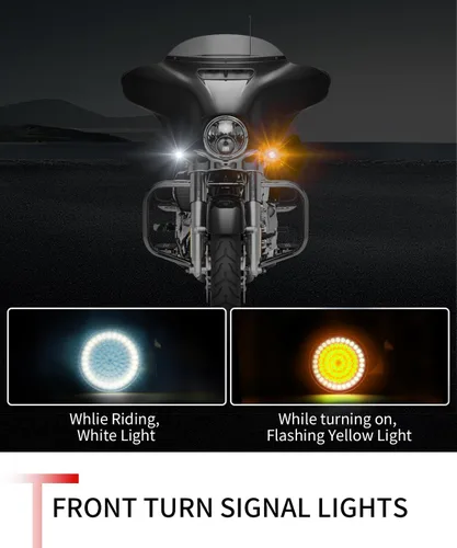 Vista 4 de Kit de luces intermitentes delanteras 1157 + traseras 1156 LED para motocicleta Harley Davidson 1986-2023 Street Glide Road Glide Road King