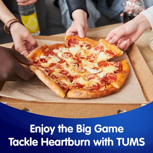 Vista 6 de TUMS Gummy Bites Suplemento dietético para alivio ocasional de la acidez estomacal, malestar estomacal e indigestión ácida, ideal para una barbacoa