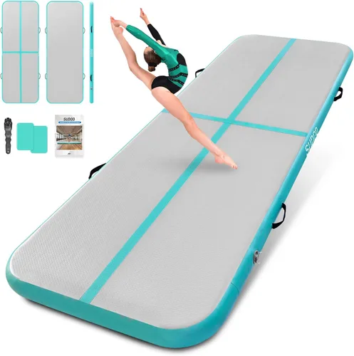 Vista 11 de SUDOO Gymnastics Air Mat 8.2ft/10ft/13ft/16ft Inflatable Air Tumble Track Mat 4" Thick Tumbling Mat With Pump/No Pump for Training Tumble Yoga