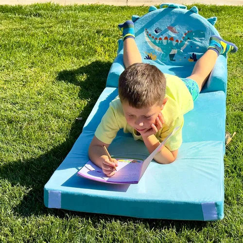 Vista 29 de Crown - Sofá cama para niños con funda extraíble lavable y respaldo de Magic-Tape - Silla plegable para niños pequeños, cómodos muebles