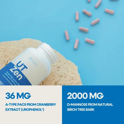 Vista 5 de Píldoras de arándano PAC de 36 mg para mujeres con 2000 mg de D-manosa natural para UTI 120 cápsulas PAC solubles en agua Clínicamente probado