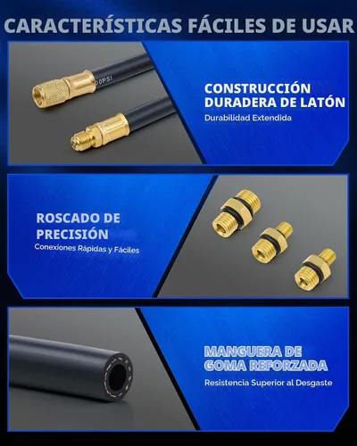 Vista 7 de Kit de prueba de presión de combustible Orion Motor Tech, probador de presión de combustible con manómetro de presión de combustible de 0-140 psi