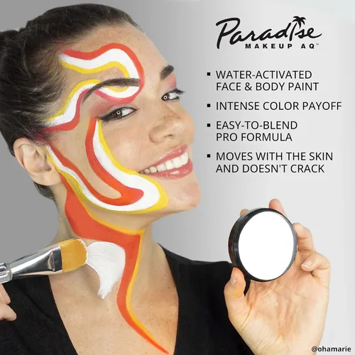 Vista 4 de Mehron Makeup Paradise AQ pintura facial y corporal, verde claro. Series pastel, 40 gramos