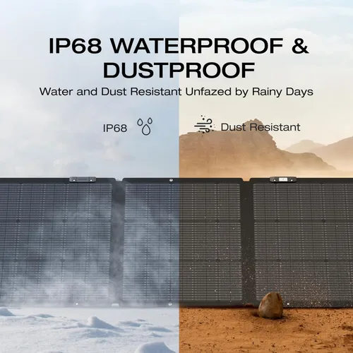 Vista 5 de EF ECOFLOW Panel solar portátil de 160 vatios para centrales eléctricas, panel solar plegable con eficiencia de conversión alta del 25% con soporte